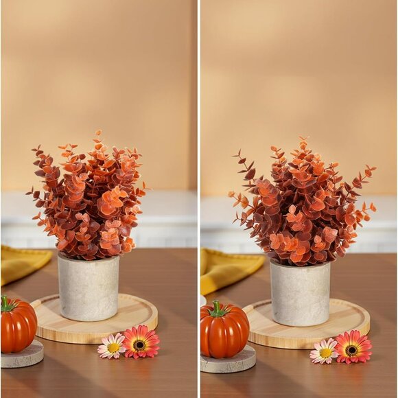 2 PCS Small Fake Eucalyptus Plant Artificial Potted Plants Indoor for Desk, Shel - Picture 4 of 8